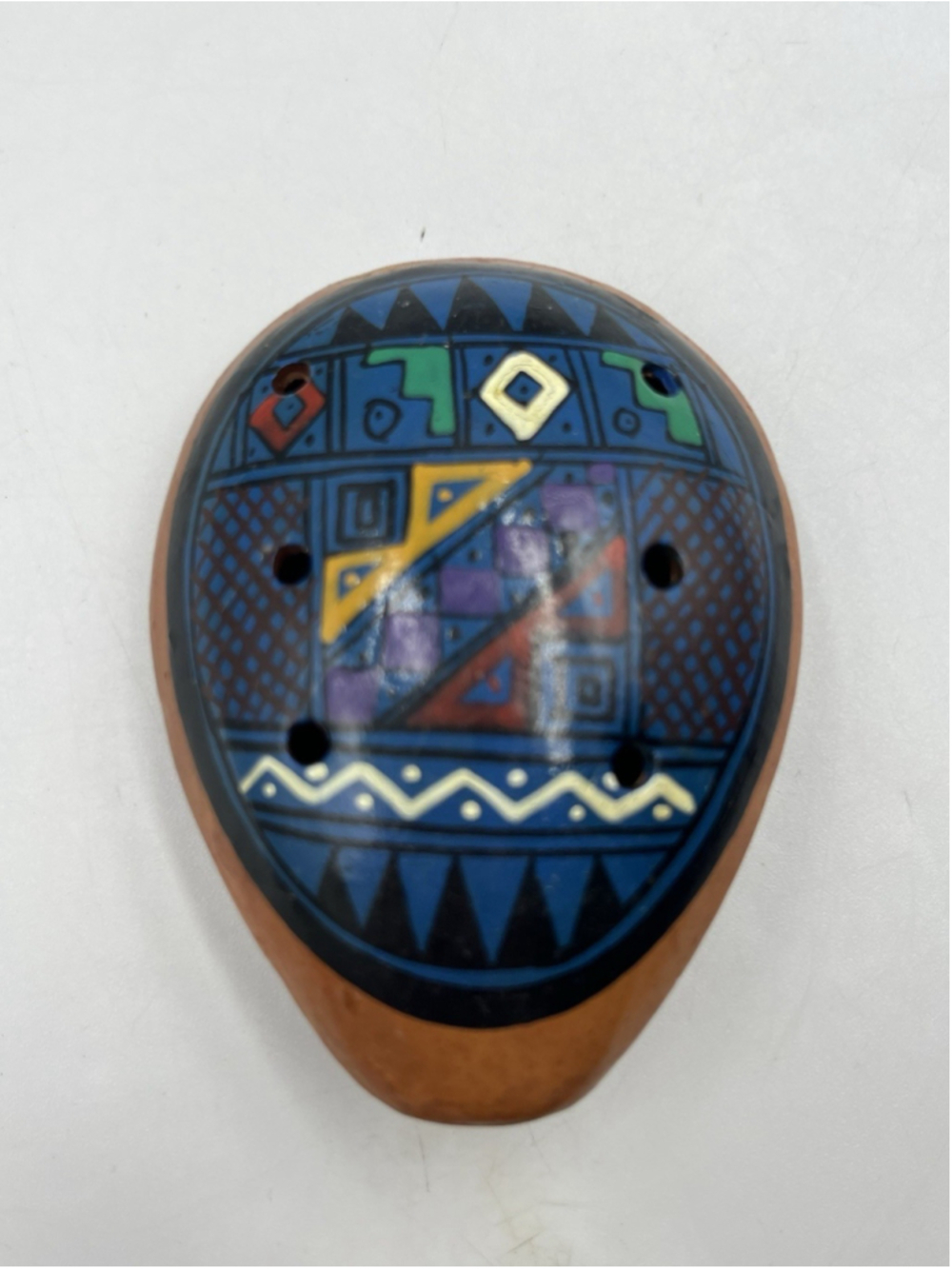 Vintage Peruvian Clay Ocarina Whistle GREAT COLLECTIBLE SEE ALL